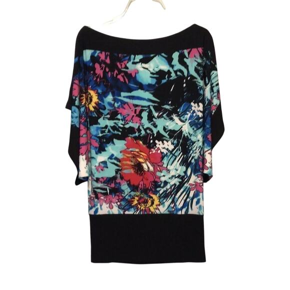 Cache Top New Dolman Sleeve Banded Bottom Stretch Multi Color Tropical $108 NWT - Picture 7 of 11
